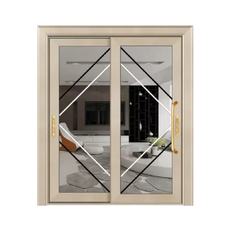 Большая стеклянная Вертикальная сборная дверь из алюминиевого сплава сверхпрочная изоляционная раздвижная дверь