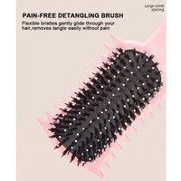 Brosse coiffante rebondissante en paille de blé écologique, antistatique, à dents larges pour définir les boucles, avec poils en nylon et peigne de massage du cuir chevelu