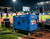 Générateur diesel silencieux 10 kW, type silencieux, 11 kW max, portable, bicylindre en V, avec AVR, réservoir de 25 L, 230 V, 400 V, 50 Hz
