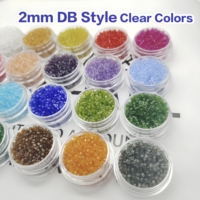 Perles cylindriques transparentes de 2 mm style Delica, en verre chinois, excellentes pour la fabrication de bijoux, de pampilles et d'épingles à cheveux