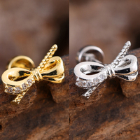 Lot de 10 Boucles d'Oreilles Cartilage en Or 20G, CZ Tragus, Hélice, Clous, Anneaux, Motif Ours Araignée, en Acier Chirurgical 316L pour Conch et Piercing d'Oreille
