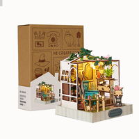 IIECREATE DIY Puzzle Kayu 3D Kartun Mini Kerajinan Mainan Edukatif untuk Anak-anak Rumah Kaca Kemasan Kotak Warna-warni Layanan OEM ODM