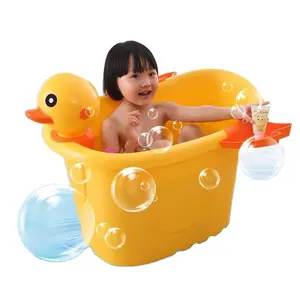 Amarillo patito Seatable niños baño barril hogar bañera de bebé