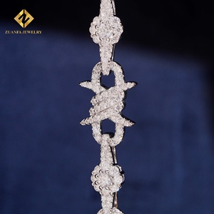 Lab Grown Diamond Bracelet Popular Wire Design Cuban <b>Chain</b> Cuban Link <b>Chain</b> Necklace Bracelet Men <b>Iced</b> <b>Out</b> Diamond 925 - Product Image 4