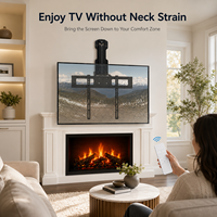 Support TV motorisé pour cheminée, gain de place, en acier de haute qualité, capacité de charge 40 kg, pour visionnement ergonomique inclinable et pivotant à 25°, modèle 2026