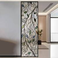 Cloison décorative en émail coloré pour salon, séparateur d'entrée, verre artistique translucide peint et gaufré, style luxe léger et solide