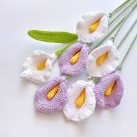 Tissé à la main Calla Lily fil fleur tricot simulé fleur éternelle crochet tissé fleur décoration de la maison