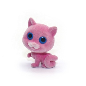 Plastic OEM PVC figure <span class=keywords><strong>for</strong></span> <span class=keywords><strong>the</strong></span> capsule toy cat flocking petty Mini toy Animal flocking - Product Image 5