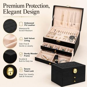Handmade Three Layer <b>Earring</b> Rings Storage Big Drawer Jewelry <b>Box</b> Packaging - Product Image 5