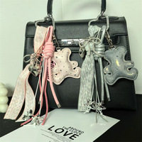 Porte-clés pendentif ours en peluche en cuir mignon pour couple - Vente en gros pour les passionnés de style