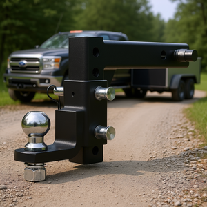 Soporte de enganche ajustable de 2 pulgadas con bola de 9 pulgadas, capacidad de 7500 lb, color negro, para remolques y soportes de enganche - Product Image 2