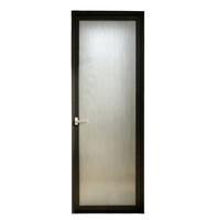 Porte de salle de bain en alliage d'aluminium au design moderne pour maisons, toilettes intérieures, portes à battants en verre dépoli – Prix
