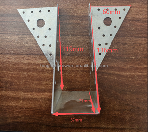 Plaque de fixation robuste en acier galvanisé à double denture pour <span class=keywords><strong>assemblage</strong></span> de poutres de toit en <span class=keywords><strong>bois</strong></span>, connecteur de <span class=keywords><strong>quincaillerie</strong></span> de construction - Product Image 3