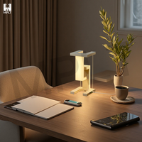 Lampe de bureau à lévitation magnétique carrée moderne, lampe de lecture intelligente, lampe de table avec charge sans fil, anti-gravité, décoration d'intérieur, chambre à coucher