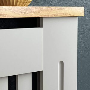 Couvercle <span class=keywords><strong>de</strong></span> <span class=keywords><strong>radiateur</strong></span> Gris Moderne Peint MDF Armoire Lattes Grill Bois Étagère Supérieure - Product Image 4