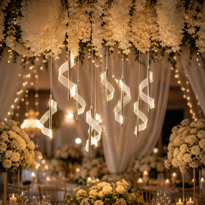 Lustre de mariage illuminé à 10 têtes, décoration de fête, ambiance <span class=keywords><strong>Oscar</strong></span>, salle de mariage, acrylique - Product Image 1