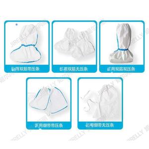 Jirelly Non-Woven Medical Shoe Covers Disposable White <b>Boot</b> Cover With Double Elastic Band Chemical Resistant <b>Pull</b>-On Safety - Product Image 2