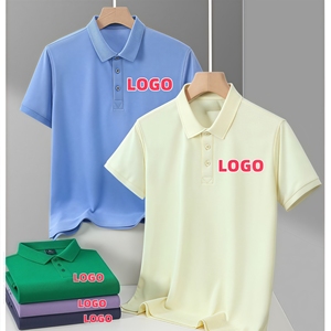 Polos de hombre 100% algodón pecho bordado Logo alta calidad colorido manga corta algodón polos sólido camiseta suéter - Product Image 5