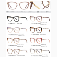 Lunettes anti-lumière bleue MS 97833 pour femmes, monture géométrique TR+Métal, branches tendance gaufrées, monture polie, lunettes polyvalentes