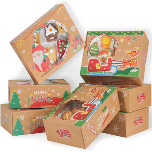 Cajas de Regalo Navideñas con Logotipo Personalizado, Rectangulares, Marrones, con Tapas Abatibles, Duraderas y Reutilizables, Perfectas para Productos Horneados y Regalos - Product Image 1