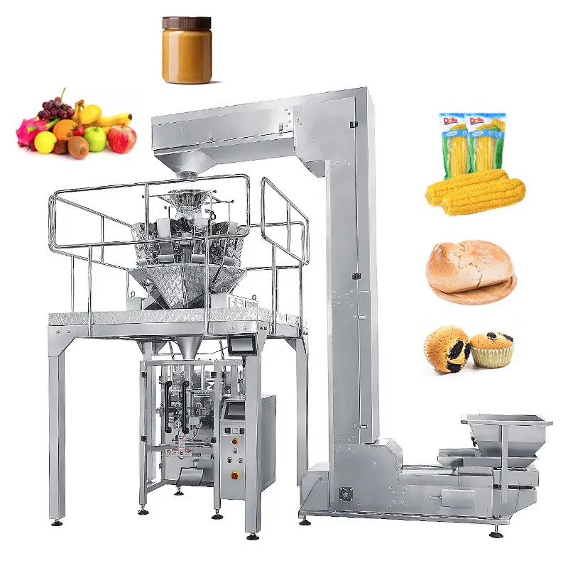 Автоматическая вертикальная машина для наполнения кукурузного хлеба жидкостью, сухая и осушительная упаковка фруктов для арахисового масла