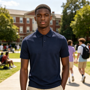 Polo in Seta Modal Rinfrescante per Uomo e Donna, Tinta Unita, Traspirante, Assorbe l'Umidità, Uniforme da Lavoro, Top Casual, Vendita all'Ingrosso Personalizzabile - Product Image 2