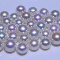 Perles d'eau douce naturelles AAAAA de 7-11 mm, blanc brillant, sans défaut, forme bouton semi-circulaire, certifiées, pour la fabrication de bijoux