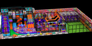 Fasilitas Taman Hiburan Khusus, Taman Trampolin Indoor dengan Peralatan Bermain Anak Indoor Ninja Warrior - Product Image 4