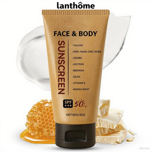 Bò mỡ động vật Kem chống nắng SPF 50 mỡ động vật tự nhiên Zinc Oxide Kem chống nắng chịu nước không nhờn công thức cho khuôn mặt cơ thể cho phụ nữ - Product Image 1