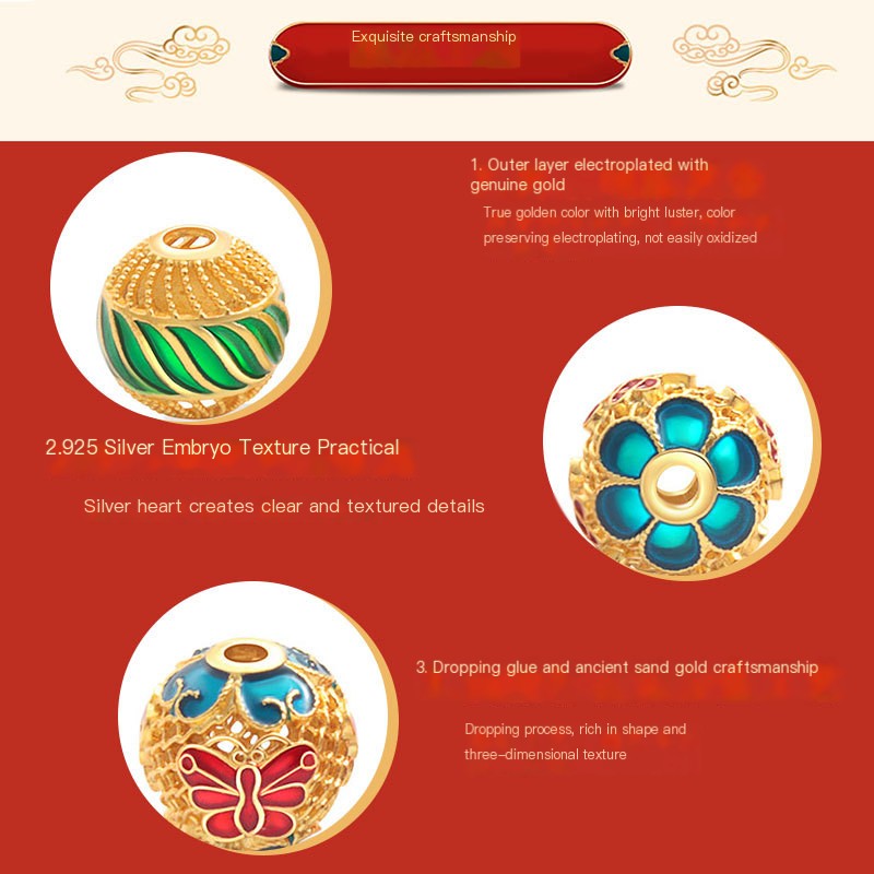 DIY Beaded Copper Accessories Pendant Necklace Earrings Making Accessories Charm Beads Jewelry Making DIY Beads Making Bracelets