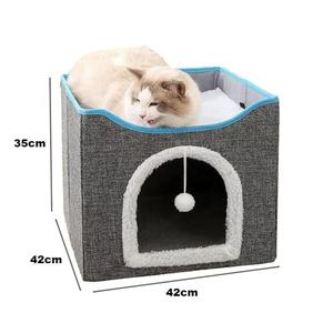 Kedi ve % köpek yatağı yıkanabilir için katlanabilir kedi köpek evi kapalı ev - Product Image 3