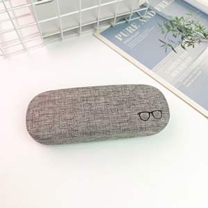 Étui rigide pour lunettes de vue unisexe, grand format, de forme rectangulaire, avec tissu en lin, pour hommes et femmes - Product Image 4