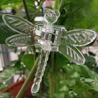 Clips de soutien pour plantes de jardin en plastique coloré en gros, libellules, papillons, petites orchidées