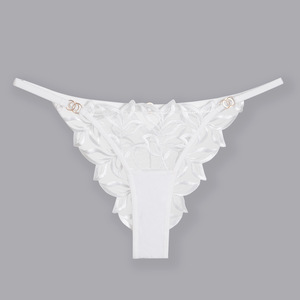 Conjunto de lencería sexy con bordado de hojas de encaje para mujer, conjunto de sujetador de malla con aros y tanga, ropa interior íntima ultrafina y seductora para mujer - Product Image 3