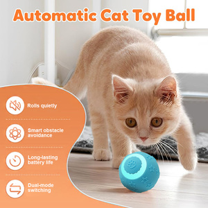 Smart Eco-Friendly Interactive <b>LED</b>-Light Luxury Indoor Rechargeable Training ABS+Silicone Automatic Moving Rolling Ball Toy - Product Image 5