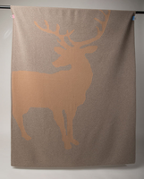 Couverture en cachemire 100% tricotée avec motif cerf, écharpe-couverture