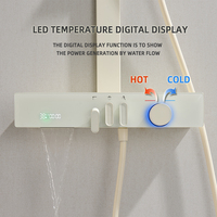 Ensembles de mitigeurs de douche de salle de bain en laiton moderne Installation facile Système de robinet de douche exposé à jet supérieur à pluie chaude et froide blanche