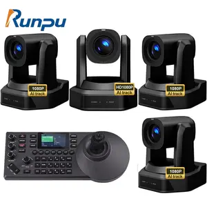 Runpu-Paquete de transmisión de eventos deportivos para conciertos, cámara PTZ HD 1080P HD Mi LAN USB y kit de controlador IP PTZ