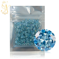 Pierre de Moissanite Synthétique en Vrac Bleu Océan 1ct Clarté VVS1 Coupe Ronde avec Effet Feu pour Bijoux Fins - Vente en Gros