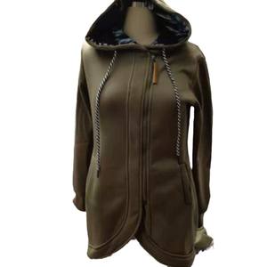 Veste à capuche zippée unie imprimée à manches longues et coupe ajustée pour femme - Product Image 5