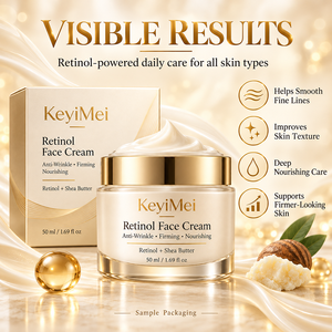 Retinol Gesichtscreme Hyaluronsäure <span class=keywords><strong>Anti</strong></span>-Falten Straffende Nährende Feuchtigkeitspflege Private Label OEM ODM Hautpflege-Fabrik - Product Image 4