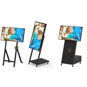 Chariot TV mobile en acier compatible VESA avec hauteur réglable et mobilité sur 4 roues - Product Image 1