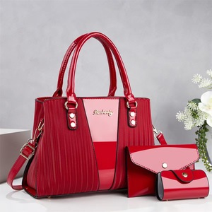 Three Piece <b>Bag</b> Set Glossy Leather Big Size Everyday <b>Shoulder</b> Crossbody <b>Bag</b> Casual Stylish Women's Spring 2026 Polyester Lining - Product Image 5