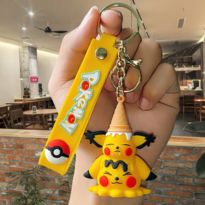 YY ice cream cone series Pikachu <b>keychain</b> pendant <b>anime</b> figurine jewelry for couples, car bag, small gift - Product Image 5
