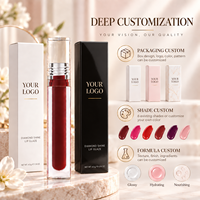 Gloss à lèvres miroir RTS 4ml, haute brillance, hydratant, faible transfert, faible MOQ 2 pièces, vente en gros, logo personnalisé