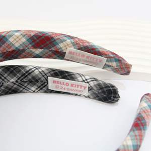 Genuine Sanrio Fabric Hair Hoop Korean Style Fashion Cute Cartoon Kt Cat Plaid <strong>Headband</strong> <strong>Hello</strong> <strong>Kitty</strong> Girl Gift Hair Accessories - Product Image 4