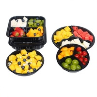 Boîte d'emballage jetable en PET pour fruits avec couvercle, idéale pour les plateaux coupés, boîte à lunch spéciale pour les sorties printanières et les pique-niques