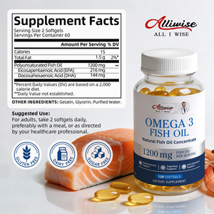 Capsule di Olio di Pesce <span class=keywords><strong>Omega</strong></span> 3 per Adulti, Ricche di DHA EPA, Supporto Anti-invecchiamento per Pelle, Occhi, Cuore, Cervello e Sistema Immunitario - Product Image 2