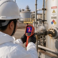 Caméra de détection de gaz haute sensibilité 30mK TIG10 640x512 IR pour la détection de fuites de CH4, SF6, NH3, 0,86 kg, IP67, avec laser, boussole, WiFi et fonction de sauvetage