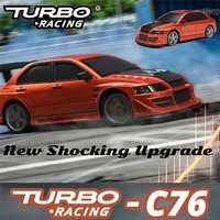 Voiture de course Turbo Racing 1/76 C76 Drift, mini voiture télécommandée haute vitesse, portable, RTR, modèle de voiture RC de bureau